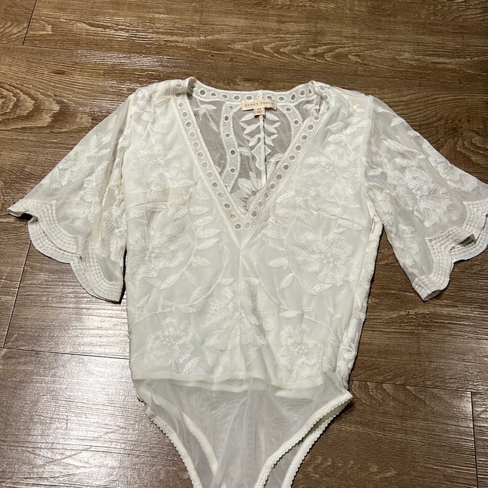 VICI White lace bodysuit